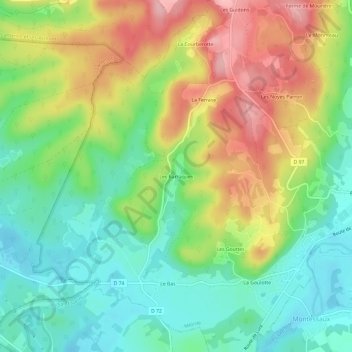Mappa topografica Les Barraques, altitudine, rilievo