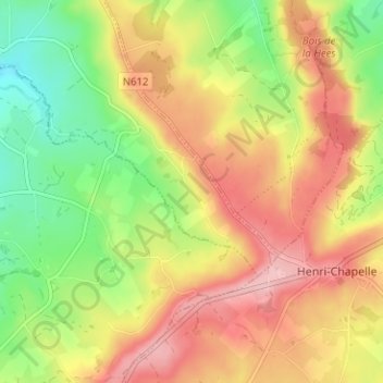 Mappa topografica Birven, altitudine, rilievo