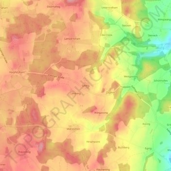 Mappa topografica Salling, altitudine, rilievo