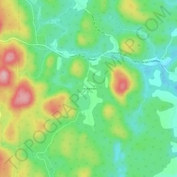 Mappa topografica Lac-Gareau, altitudine, rilievo