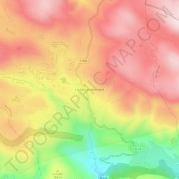 Mappa topografica Les Mas de Mathurine, altitudine, rilievo