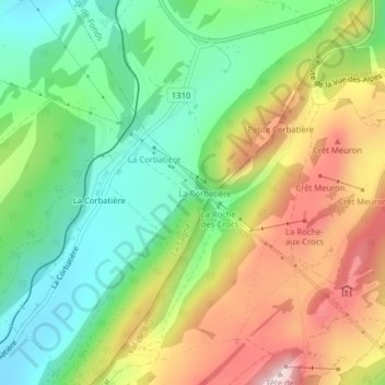 Mappa topografica La Scie de la Roche, altitudine, rilievo