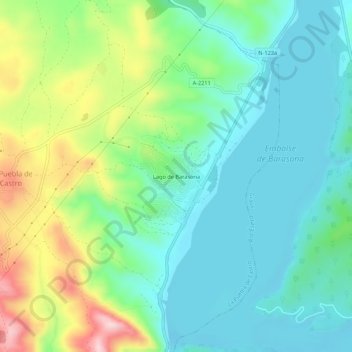 Mappa topografica Lago de Barasona, altitudine, rilievo