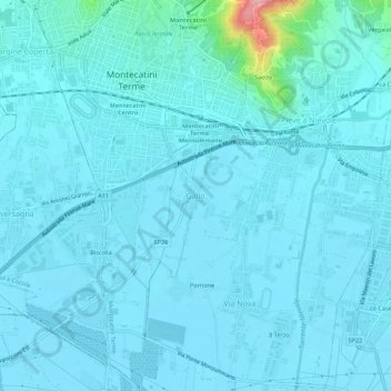 Mappa topografica Gallo, altitudine, rilievo