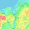 Mappa topografica Rostock, altitudine, rilievo