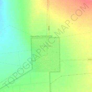 Mappa topografica Elmenteita, altitudine, rilievo