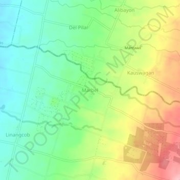 Mappa topografica Marbel, altitudine, rilievo