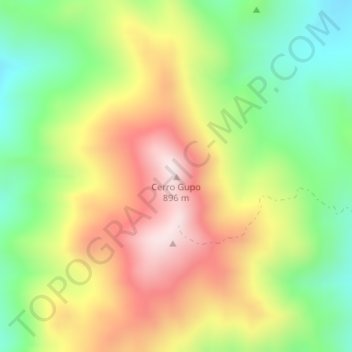 Mappa topografica Cerro Gupo, altitudine, rilievo