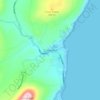 Mappa topografica Cushendall, altitudine, rilievo