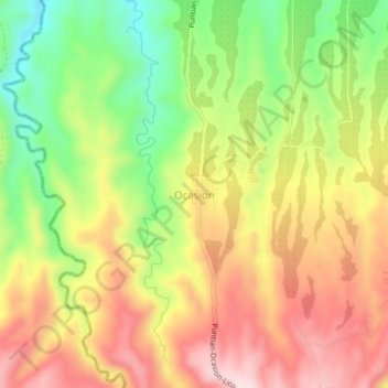 Mappa topografica Ocasion, altitudine, rilievo