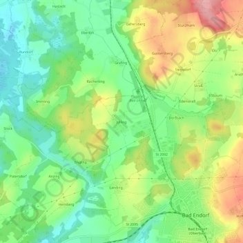 Mappa topografica Jolling, altitudine, rilievo