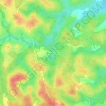 Mappa topografica Ngousso, altitudine, rilievo