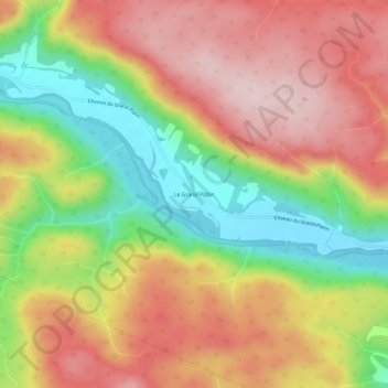 Mappa topografica Le Grand-Platin, altitudine, rilievo