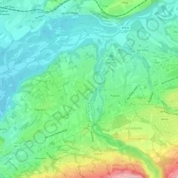 Mappa topografica Farra, altitudine, rilievo