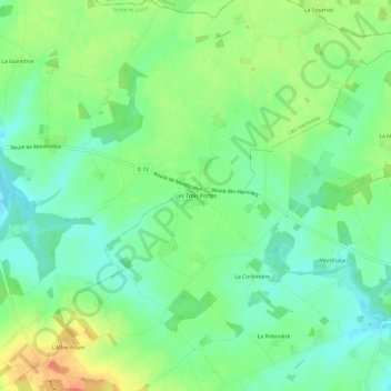 Mappa topografica Les Trois Portes, altitudine, rilievo