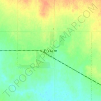 Mappa topografica Fife Lake, altitudine, rilievo