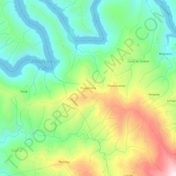 Mappa topografica Frazumeira, altitudine, rilievo
