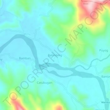 Mappa topografica Balimbing, altitudine, rilievo