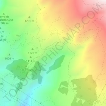 Mappa topografica Cortijo de la eña, altitudine, rilievo