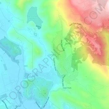 Mappa topografica Sanitarium, altitudine, rilievo