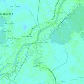 Mappa topografica Santa Lucia, altitudine, rilievo