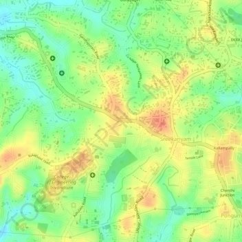 Mappa topografica Chavadimukku, altitudine, rilievo