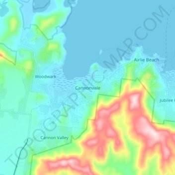 Mappa topografica Cannonvale, altitudine, rilievo