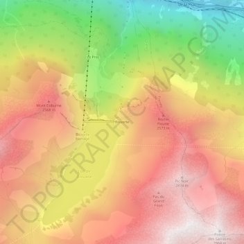 Mappa topografica Bissorte, altitudine, rilievo