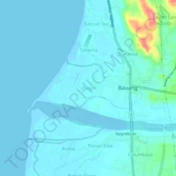 Mappa topografica Pugo, altitudine, rilievo