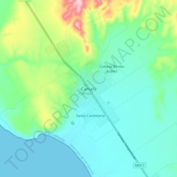 Mappa topografica Camalú, altitudine, rilievo
