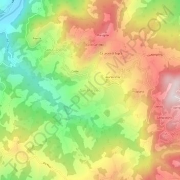 Mappa topografica San Martino, altitudine, rilievo