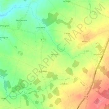 Mappa topografica Le Gond, altitudine, rilievo