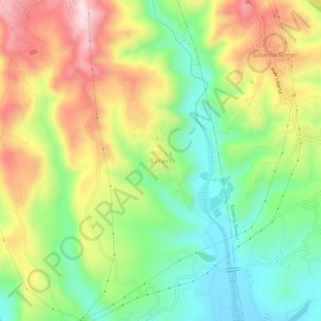 Mappa topografica Simeri, altitudine, rilievo