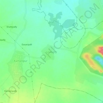 Mappa topografica Julapally, altitudine, rilievo