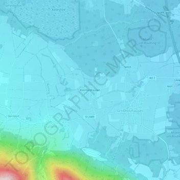 Mappa topografica Kleinholzhausen, altitudine, rilievo