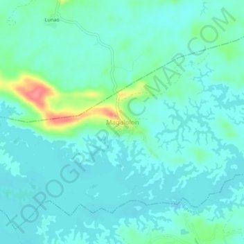 Mappa topografica Magalolon, altitudine, rilievo