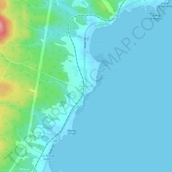 Mappa topografica Newport, altitudine, rilievo
