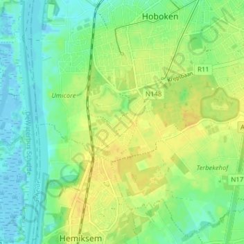 Mappa topografica Nachtegalenhof, altitudine, rilievo