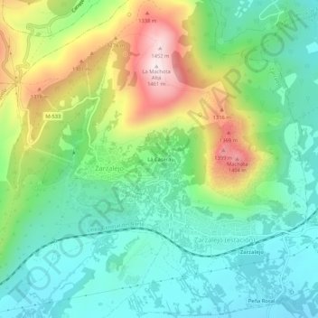 Mappa topografica La Casera, altitudine, rilievo