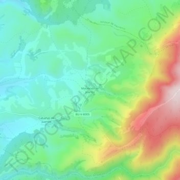 Mappa topografica Matalindo de Juarros, altitudine, rilievo