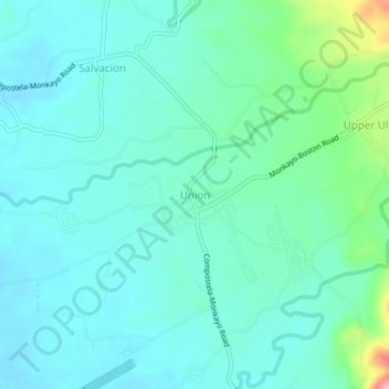 Mappa topografica Union, altitudine, rilievo