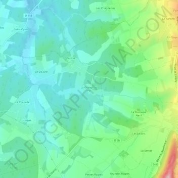 Mappa topografica La Grange du Pin, altitudine, rilievo