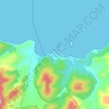Mappa topografica Cala Iris, altitudine, rilievo