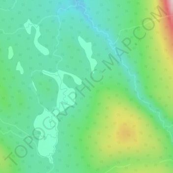 Mappa topografica Cariboo Heart Range, altitudine, rilievo