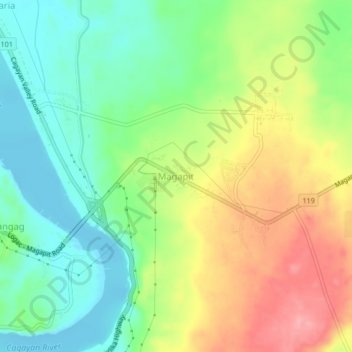 Mappa topografica Magapit, altitudine, rilievo