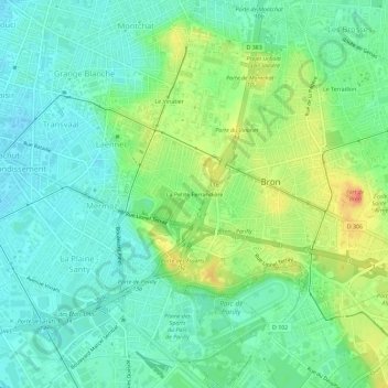 Mappa topografica La Petite Ferrandière, altitudine, rilievo