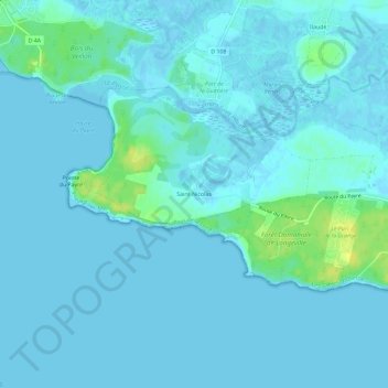 Mappa topografica Saint-Nicolas, altitudine, rilievo