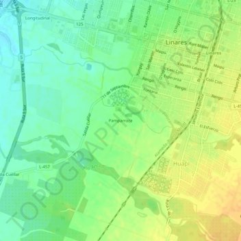Mappa topografica Pamparraza, altitudine, rilievo
