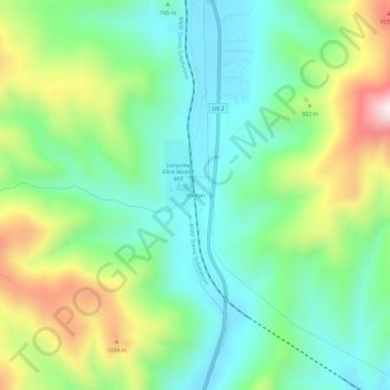 Mappa topografica Winton, altitudine, rilievo