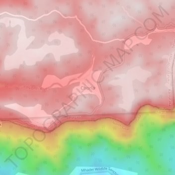 Mappa topografica Chorla, altitudine, rilievo